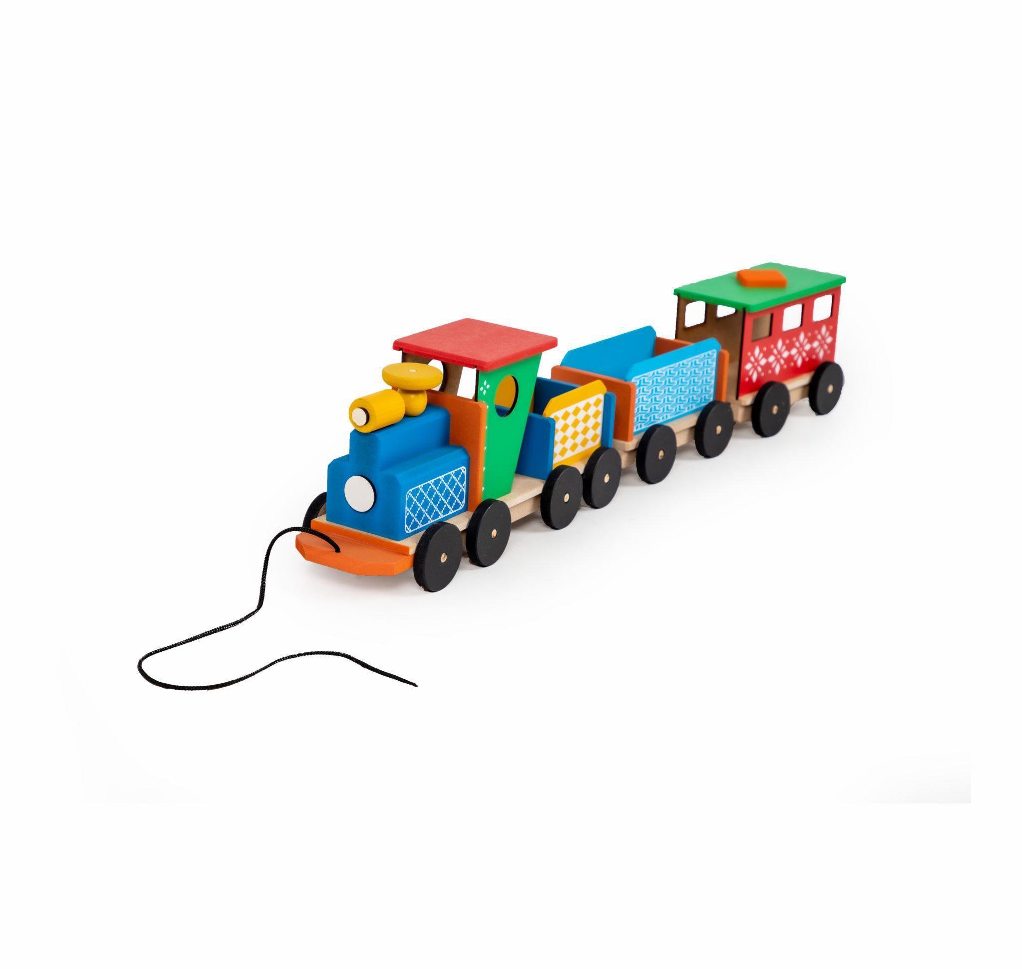 Trem Brinquedo Educativo Empilha Peças Som Luz Efeito Fumaça
