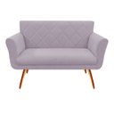 Ver imagem 2 de Namoradeira Decorativa Sabrina Suede Rosê Pés Madeira Ms Decor