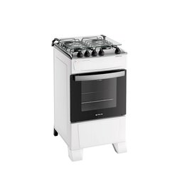 Fogão 4 Bocas Branco com Mesa Inox Atlas Atenas Bivolt - 1