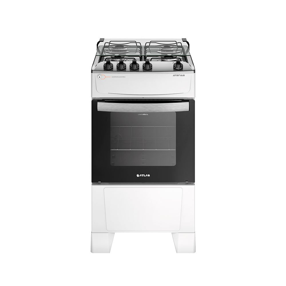 Fogão 4 Bocas Branco com Mesa Inox Atlas Atenas Bivolt - 2