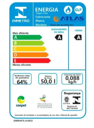 Fogão 4 Bocas Branco com Mesa Inox Atlas Atenas Bivolt - 7