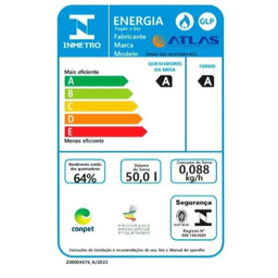 Fogão 4 Bocas Branco com Mesa Inox Atlas Atenas Bivolt - 7