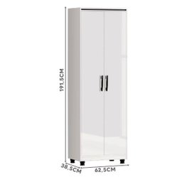 Armário Multiuso Com Regulagem de Altura e 4 Prateleiras Branco Fenix - 2 Armário Multiuso Com Regulagem de Altura e 4 Prateleiras Branco Fenix - 2