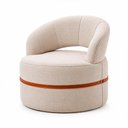 Ver imagem 2 de Poltrona Decorativa Sala de Estar Luna Linho M6 - Monari Design Cor:Off White