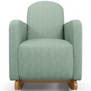 Ver imagem 6 de Poltrona de Amamentação com Balanço e Puff Orgânico Saori W01 Linho Verde Menta - Lyam Decor