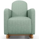 Ver imagem 3 de Poltrona de Amamentação com Balanço e Puff Orgânico Saori W01 Linho Verde Menta - Lyam Decor