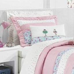 Kit Colcha Solteiro Bailarina Algodão 200 Fios 06 Peças Bernadete Casa - 3 Kit Colcha Solteiro Bailarina Algodão 200 Fios 06 Peças Bernadete Casa - 3