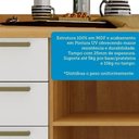 Ver mais imagens de Armário de Cozinha com Balcão e Tampo 6 Portas 4 Gavetas Pérola 100% Mdf Vidro Reflecta Amêndoa/bran