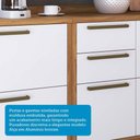 Ver imagem 7 de Armário de Cozinha com Balcão e Tampo 6 Portas 4 Gavetas Pérola 100% Mdf Vidro Reflecta Amêndoa/bran