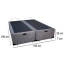 Ver imagem 3 de Box Baú Queen Bipartido Suede Mega Cama Cinza