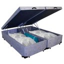Ver imagem 5 de Box Baú Queen Bipartido Suede Mega Cama Cinza