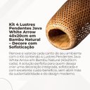 Ver imagem 6 de Kit 4 Lustres Pendente Java White Arrow em Bambu Natural – 40x20 Cm