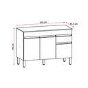 Ver imagem 4 de Balcão de Cozinha 120 Cm Silver 3 Portas 1 Gaveta Supremo - Pnr Móveis