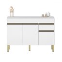 Ver imagem 2 de Balcão de Cozinha 120 Cm Silver 3 Portas 1 Gaveta Supremo - Pnr Móveis