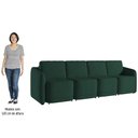 Ver imagem 5 de Sofá Cama Casal para Sala 316cm Polska K04 Veludo Verde - Mpozenato