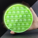 Ver imagem 3 de Pop It Brilha no Escuro Fluorescente Circular Fidget Toy Brinquedo Anti Stress Sensorial - Verde
