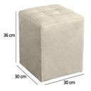 Ver imagem 5 de Kit Poltrona Decorativa Namoradeira 2 Puffs Quadrado e 2 Almofadas Suede Bege - Lm Decor