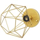 Ver imagem 3 de 10 Lustres Teto Plafon Industrial Aramado Diamante Retrô Luminária Sobrepor Vintage Dourado