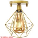 Ver imagem 4 de 10 Lustres Teto Plafon Industrial Aramado Diamante Retrô Luminária Sobrepor Vintage Dourado