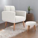 Ver imagem 1 de Conjunto Poltrona e Puff Decorativos Josh Boucle Bege
