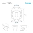 Ver imagem 3 de Assento Sanitário com Fechamento Lento Thema Biscuit para Vaso Incepa com Ferragem Dourada