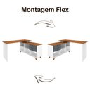 Ver imagem 4 de Escrivaninha Mesa em L para Home Office e Escritório 2 Gavetas 5 Nichos Gold Artany Freijó/grafito
