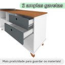 Ver imagem 5 de Escrivaninha Mesa em L para Home Office e Escritório 2 Gavetas 5 Nichos Gold Artany Freijó/grafito