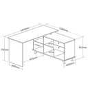 Ver imagem 3 de Escrivaninha Mesa em L para Home Office e Escritório 2 Gavetas 5 Nichos Gold Artany Freijó/grafito