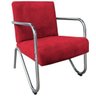 Poltrona Anabela Vermelha Braça Cromada - 1