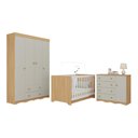 Ver imagem 2 de Quarto de Bebê Completo com Berço Americano 3 em 1 Realeza Multimóveis Mp4583 Madeirado/off White