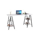 Ver imagem 2 de Mesa Cavalete 150X60X75Cm Branco Chess/Est.Preta Branco