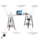 Ver imagem 4 de Mesa Cavalete 150X60X75Cm Branco Chess/Est.Preta Branco