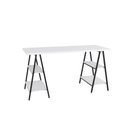 Ver imagem 3 de Mesa Cavalete 150X60X75Cm Branco Chess/Est.Preta Branco