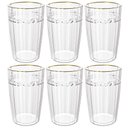 Ver imagem 1 de Jogo de Copos de Cristal Transparente Fio de Ouro Imperial 370ml 6 Peças - Lyor