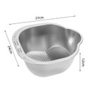 Ver imagem 2 de Escorredor Inox Arroz Fruta Verdura Legumes Versatil Cozinha Prepero Multiuso Higienico Resistente