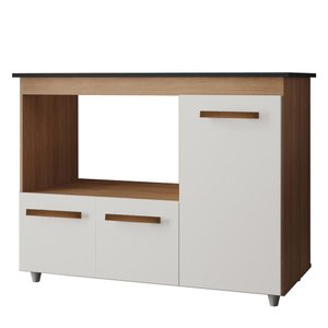 Balcao para Cooktop 5 Bocas 3p 114 Cm Ana Savana Off White Mobbs