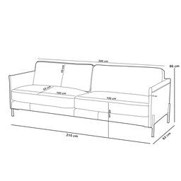 Sofá 3 Lugares para Sala de Estar Living Industrial 210cm Trento L06 Couro Off White - Lyam Decor - 6