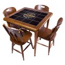 Ver imagem 1 de Cj Mesa Madeira Azulejo 80x80cm - Base 4pé 78cm + 4 Cadeiras 43 - Natural - Harley Davidson Genuine