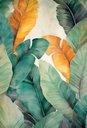 Ver imagem 2 de Canvas para Quadro Decorativo Folhas de Bananeira em Aquarela 0,70 X 1,00m