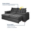 Ver imagem 5 de Sofa Retratil e Reclinavel Valencia 250cm Kc Rei de Casa Veludo Cinza