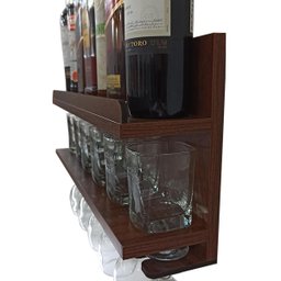 Barzinho de Parede - 54x26 com Porta Taças - Imbuia - 4