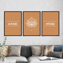 Ver imagem 1 de Kit 3 Quadros Inhale Exhale -Mandala 33x24cm - com vidro:Madeira preta