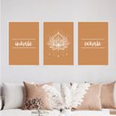 Ver imagem 2 de Kit 3 Quadros Inhale Exhale -Mandala 33x24cm - com vidro:Madeira preta