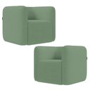 Ver imagem 1 de Poltrona para Sala de Estar Decorativa Kit com 2 Maggie K04 Bouclê Verde - Mpozenato