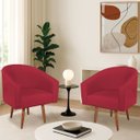 Ver imagem 1 de Kit 2 Poltronas Decorativa Jade Design Moderno Sala de Estar Quarto Escritório Confortável Luxo Pés