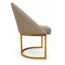 Ver imagem 5 de Kit 08 Cadeiras Poltrona de Jantar Lua Boucle Chocolate Base Ferro Dourado Dal Poz Estofados