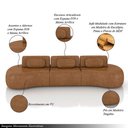 Ver imagem 3 de Sofá Sala de Estar Modulado França 366cm Encosto Articulável com Almofadas Pu Caramelo G45 - Gran Be