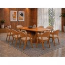 Ver imagem 1 de Conjunto de Jantar Duna 8 Lugares Tampo em MDF Canela 220cm Requinte Salas