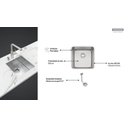 Ver imagem 4 de Cuba de Embutir Tramontina Design Collection Quadrum Undermount Acabamento Scotch Brite 40 U 44x44cm