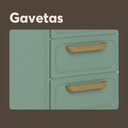 Ver imagem 3 de Cozinha Compacta de Aço 6 Portas 3 Vidros 2 Gavetas Bertolini Verde Branco